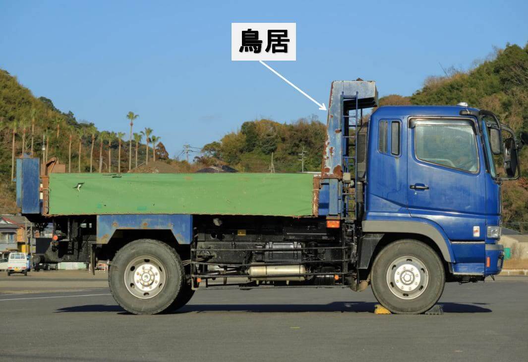 ダンプトラック：鳥居
