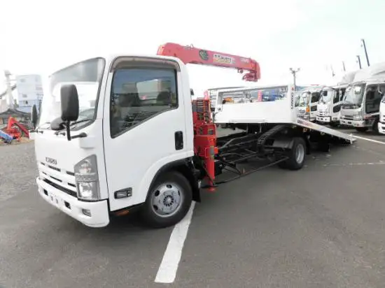 いすゞ エルフ 小型 車両重機運搬 3段クレーン ラジコンの中古トラック画像1