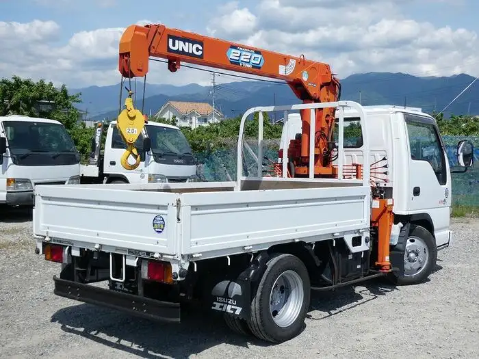 いすゞ エルフ 小型 クレーン付 床鉄板 3段の中古トラック画像2