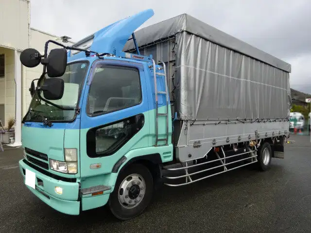 三菱 ファイター 中型/増トン 平ボディ 幌 アルミブロックの中古トラック画像1
