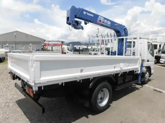 三菱 キャンター 小型 クレーン付 床鉄板 3段の中古トラック画像2