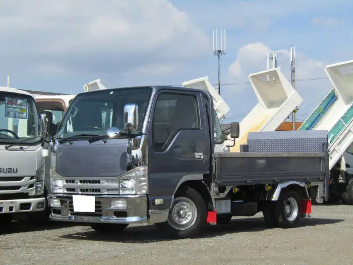 いすゞ エルフ 小型 平ボディ パワーゲート 床鉄板の中古トラック画像1