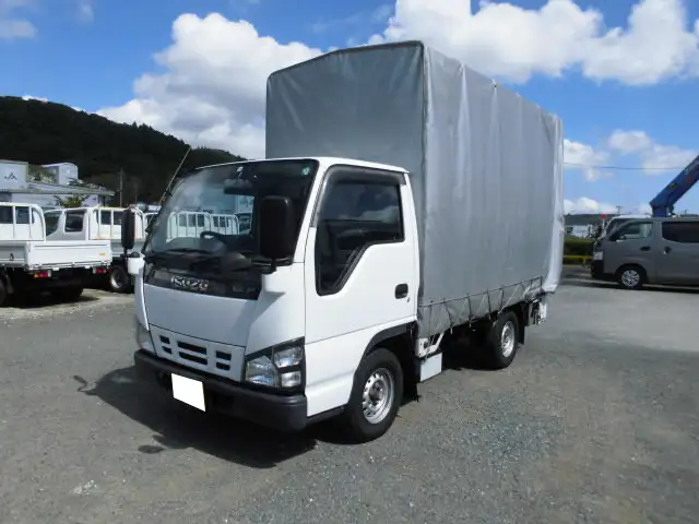 いすゞ エルフ 小型 平ボディ 幌 パワーゲートの中古トラック画像1