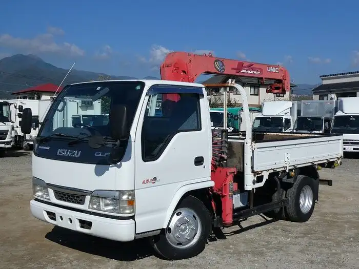 いすゞ エルフ 小型 クレーン付 3段 フックインの中古トラック画像1