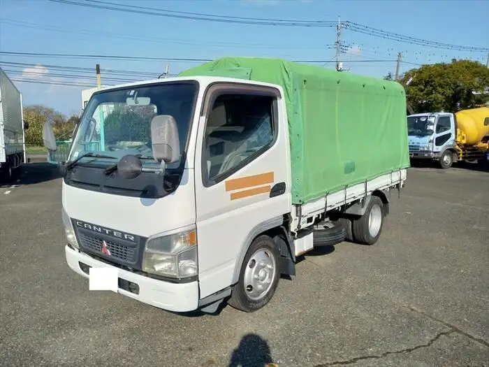 三菱 キャンター 小型 平ボディ 幌 床鉄板 の中古トラック【車両No.116310】