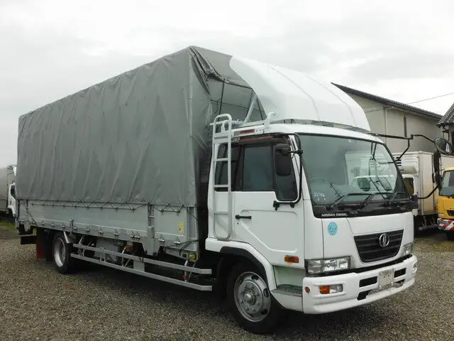 日産UD コンドル 中型/増トン 平ボディ 幌 パワーゲートの中古トラック画像2