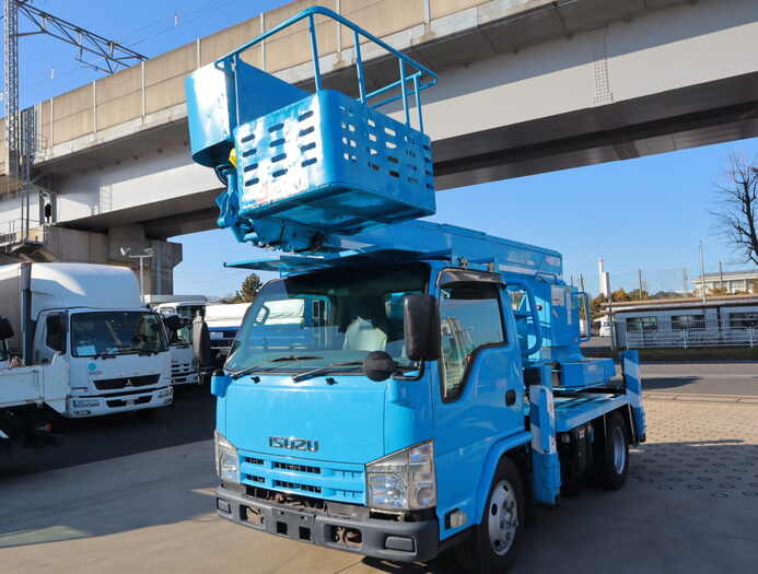 いすゞ エルフ 小型 高所・建柱車 高所作業車 BKG-NKR85N