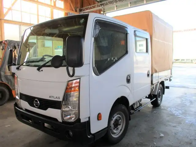日産 アトラス 小型 平ボディ Wキャブ 幌の中古トラック画像1