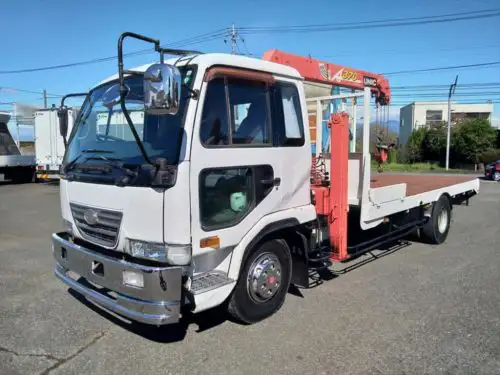 日産UD コンドル 中型/増トン 車両重機運搬 3段クレーン ベッドの中古トラック画像1