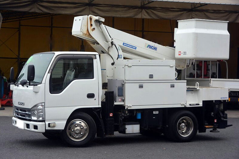 いすゞ エルフ 小型 高所・建柱車 高所作業車 BKG-NKR85AN