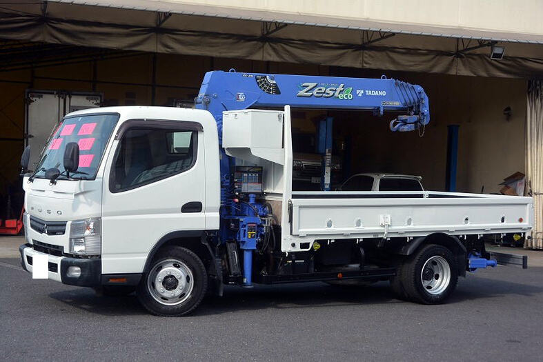 三菱 キャンター 小型 クレーン付 ワイドロング