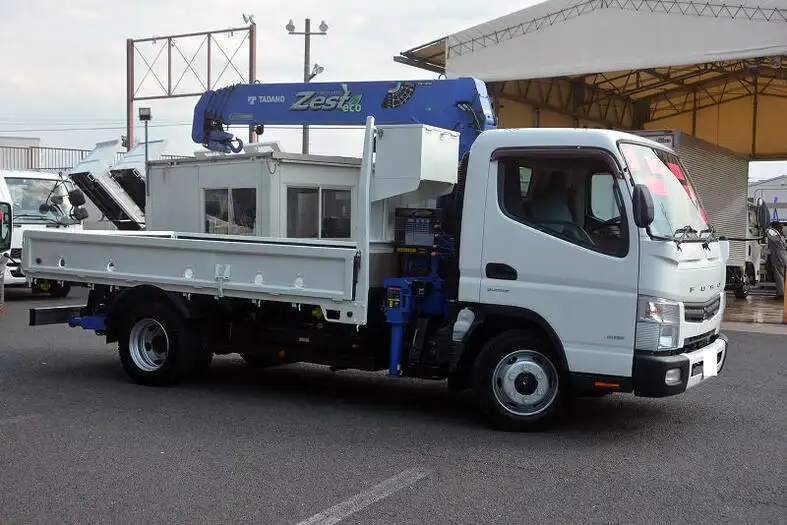 三菱 キャンター 小型 クレーン付 床鉄板 5段の中古トラック画像3