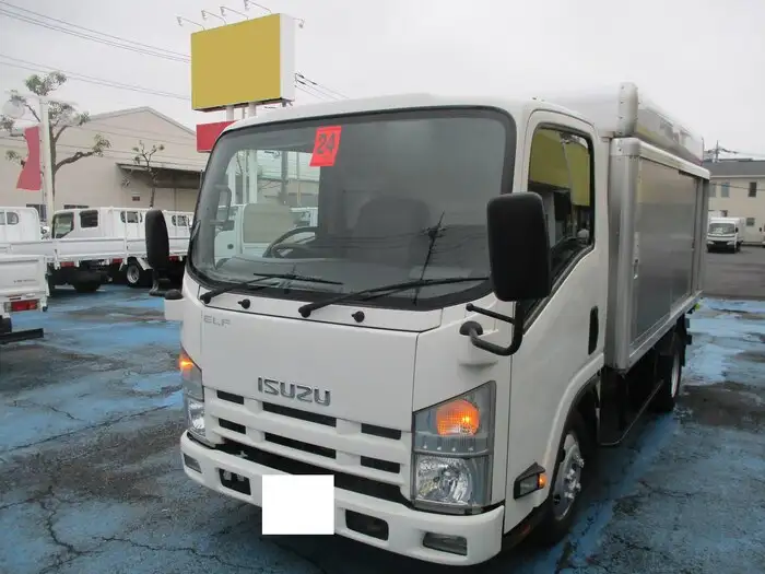いすゞ エルフ 小型 アルミバン ボトルカー サイドドアの中古トラック画像1