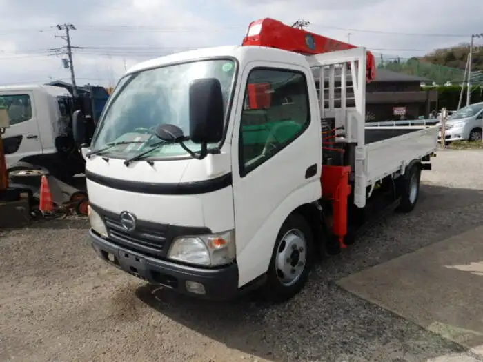 日野 デュトロ 小型 クレーン付 床鉄板 4段 の中古トラック【車両No.123446】