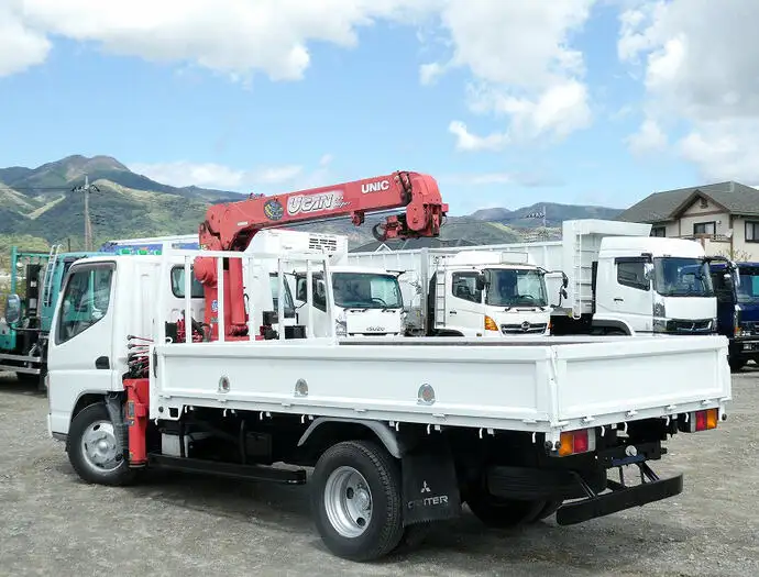 三菱 キャンター 小型 クレーン付 床鉄板 3段の中古トラック画像3