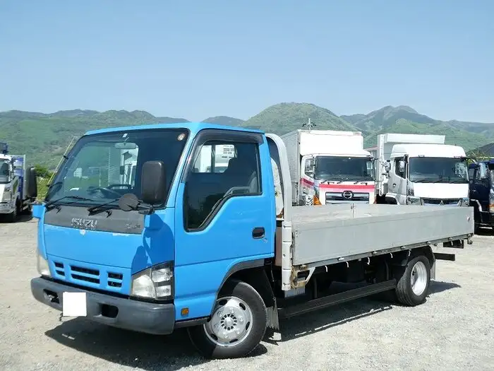 いすゞ エルフ 小型 平ボディ 床鉄板 アルミブロックの中古トラック画像1