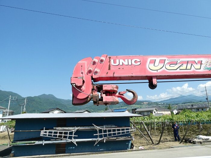 三菱 キャンター 小型 クレーン付 床鉄板 3段の中古トラック画像8