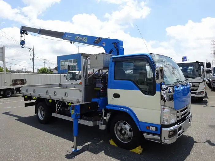 いすゞ エルフ 小型 クレーン付 床鉄板 アルミブロックの中古トラック画像2