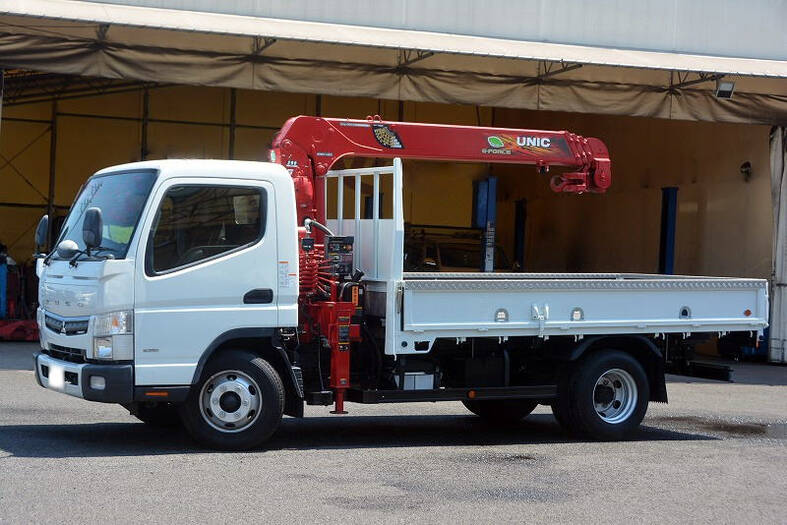 三菱 キャンター 小型 クレーン付 ワイドロング