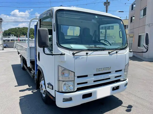 いすゞ エルフ 小型 車両重機運搬 3段クレーン フックインの中古トラック画像2