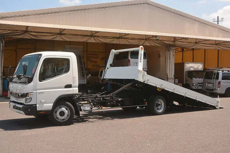 三菱 キャンター 小型 車両重機運搬 ラジコン ウインチの中古トラック画像2