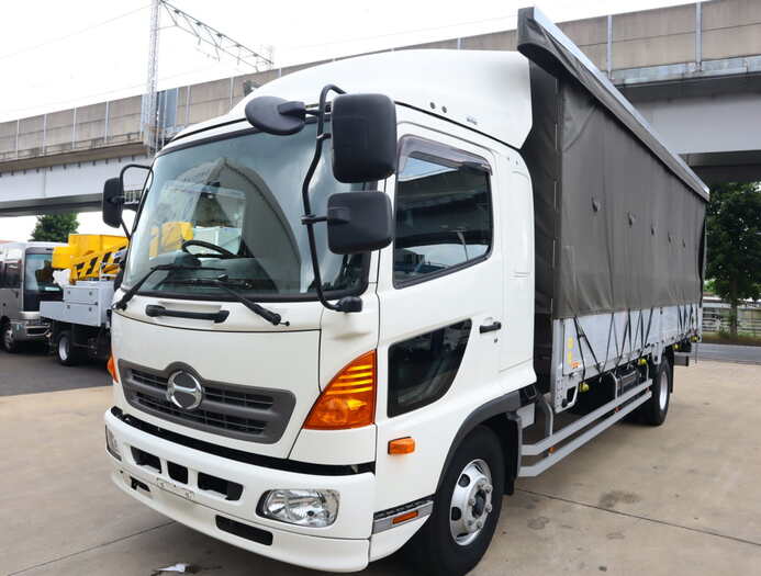 日野 レンジャー 中型 平ボディ 幌 アルミブロック|画像1