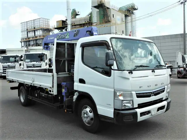 三菱 キャンター 小型 クレーン付 床鉄板 4段の中古トラック画像2
