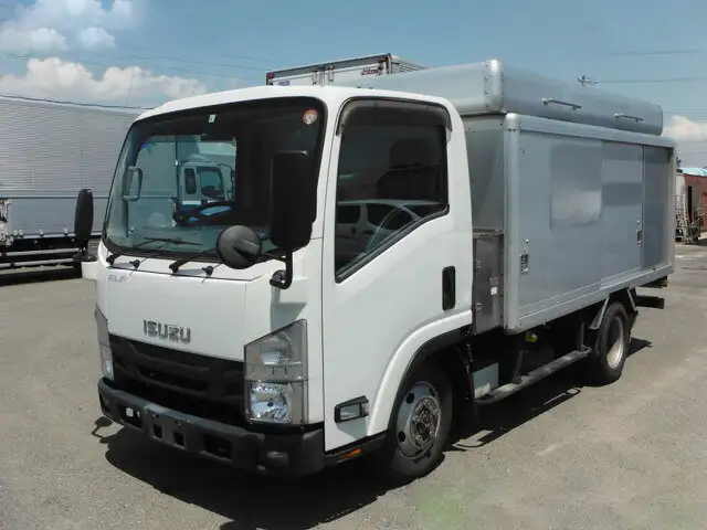いすゞ エルフ 小型 アルミバン ボトルカー サイドドアの中古トラック画像1