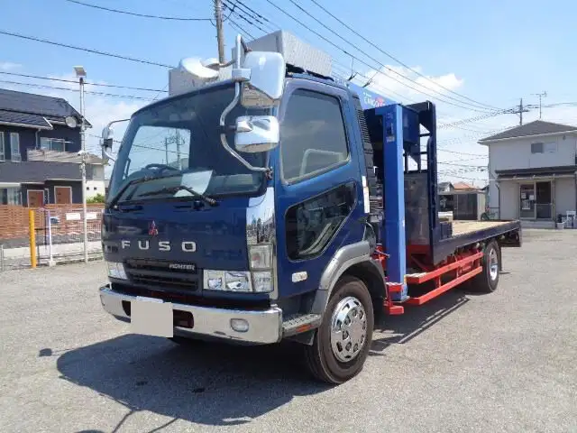 三菱 ファイター 中型/増トン 車両重機運搬 4段クレーン フックインの中古トラック画像1