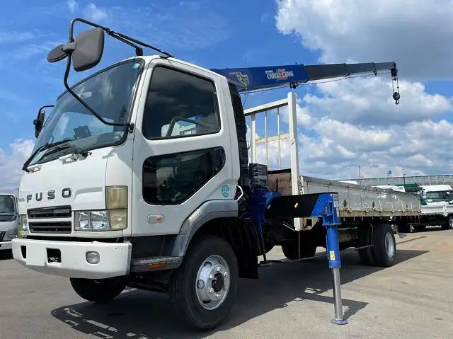三菱 ファイター 中型/増トン クレーン付 床鉄板 4段の中古トラック画像1