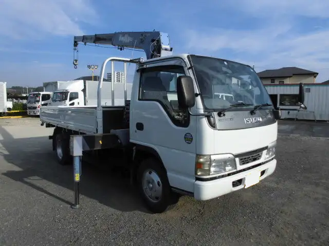 いすゞ エルフ 小型 クレーン付 床鉄板 4段の中古トラック画像2