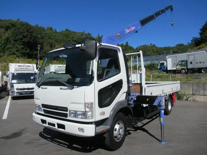 三菱 ファイター 中型/増トン クレーン付 床鉄板 4段の中古トラック画像1