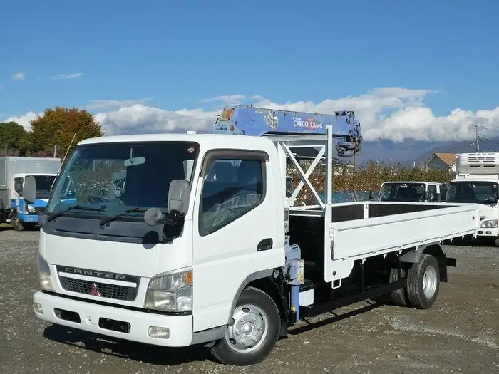 三菱 キャンター 小型 クレーン付 床鉄板 4段の中古トラック画像1