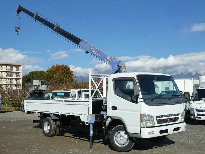 三菱 キャンター 小型 クレーン付 床鉄板 4段の中古トラック画像3