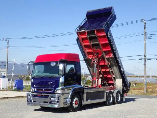 三菱 スーパーグレート 大型 ダンプ ハイルーフ ステンレス張り の中古トラック【車両No.139107】