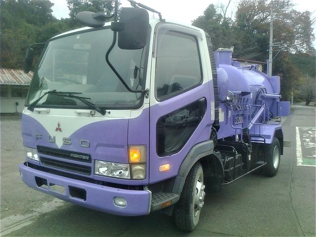 三菱 ファイター 中型 タンク車 汚泥吸引車 ｜画像1