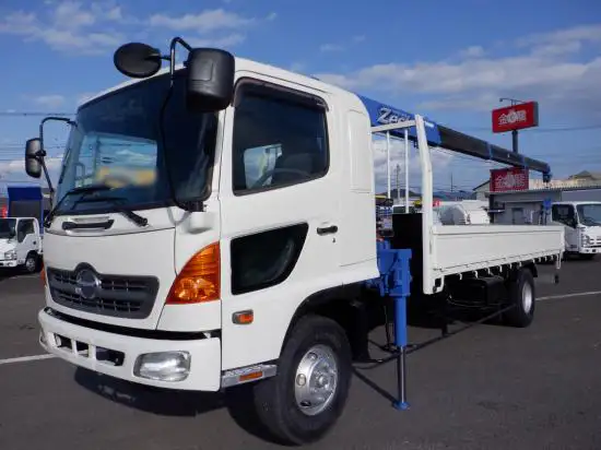日野 レンジャー 中型/増トン クレーン付 床鉄板 4段の中古トラック画像1