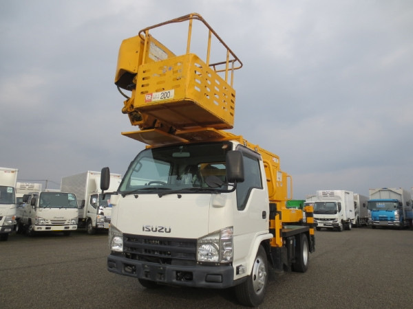 いすゞ エルフ 小型 高所・建柱車 高所作業車 BKG-NKR85N｜画像1