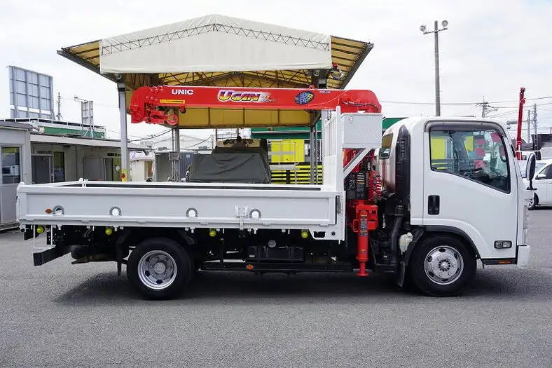 いすゞ エルフ 小型 クレーン付 床鉄板 4段の中古トラック画像2