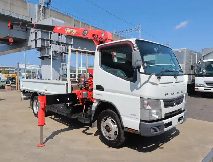 三菱 キャンター 小型 クレーン付 床鉄板 4段の中古トラック画像2