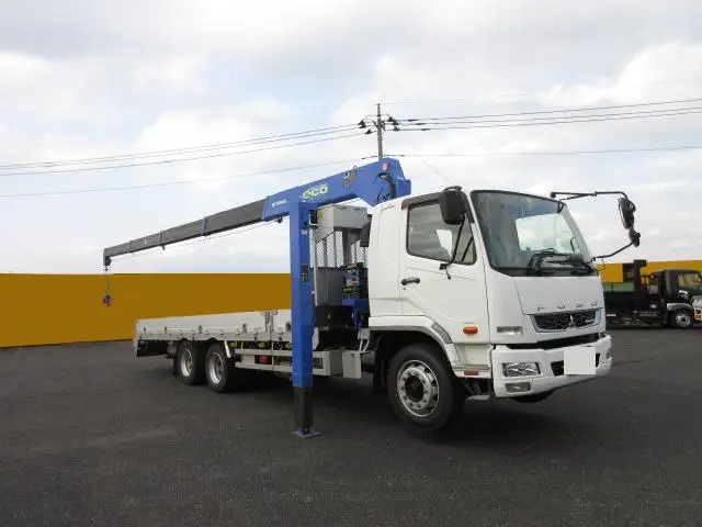 三菱 ファイター 中型/増トン 車両重機運搬 5段クレーン フックインの中古トラック画像2