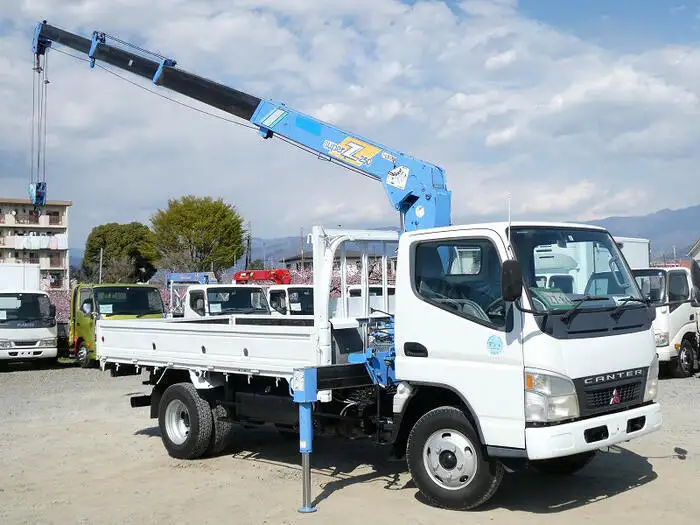 三菱 キャンター 小型 クレーン付 床鉄板 4段の中古トラック画像2