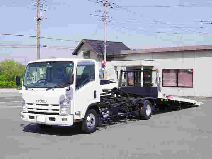 いすゞ エルフ 小型 車両重機運搬 セーフティーローダー PKG-NPR75N