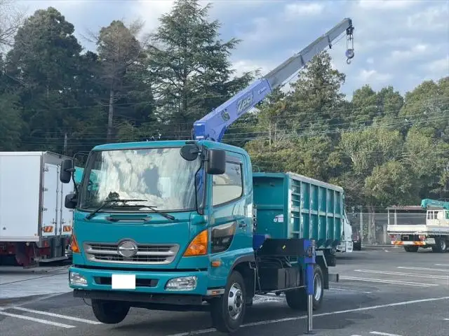 日野 レンジャー 中型/増トン ダンプ 土砂禁 クレーン付き の中古トラック【車両No.145170】