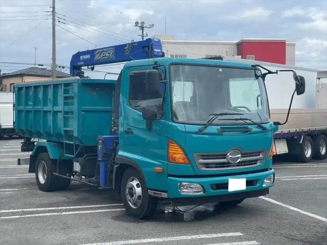 日野 レンジャー 中型/増トン ダンプ 土砂禁 クレーン付きの中古トラック画像2