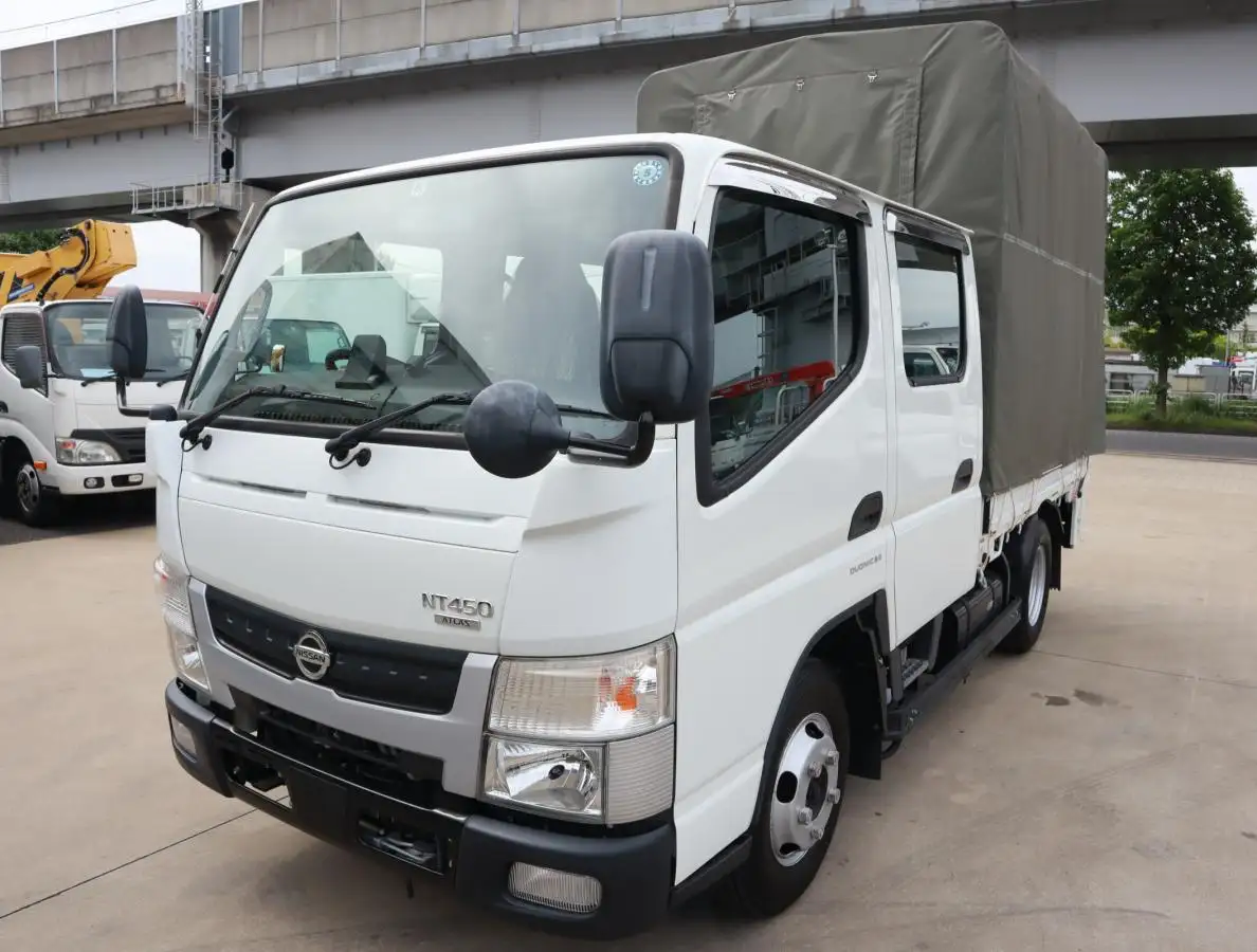 日産 アトラス 小型 平ボディ Wキャブ 幌の中古トラック画像1