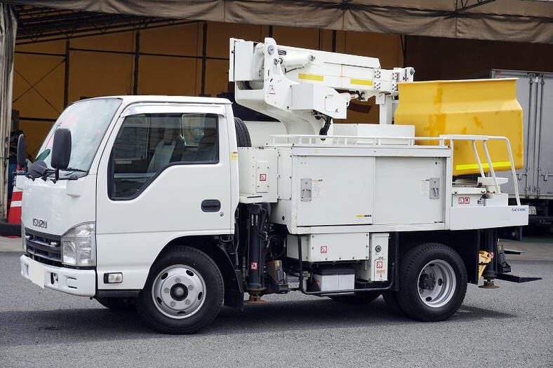 いすゞ エルフ 小型 高所・建柱車 高所作業車 電工仕様｜画像1