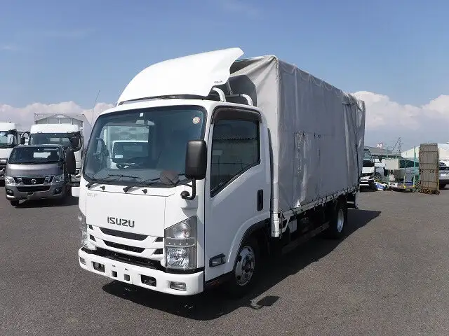いすゞ エルフ 小型 平ボディ 幌 パワーゲートの中古トラック画像1