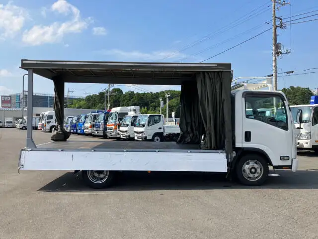 いすゞ エルフ 小型 平ボディ 幌 アルミブロックの中古トラック画像4