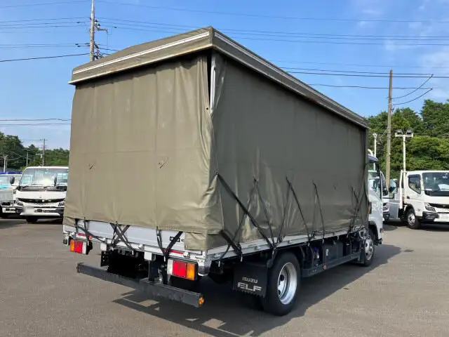 いすゞ エルフ 小型 平ボディ 幌 アルミブロックの中古トラック画像2